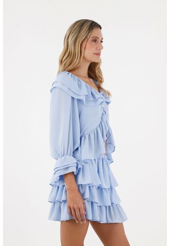 Camisa Libertad  Azul Claro Mercedes Campuzano Mercedes Campuzano