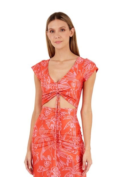 Vestido Largo Peace Estampado Coral Mercedes Campuzano