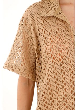 Camisa  Harlow Toupe Mercedes Campuzano