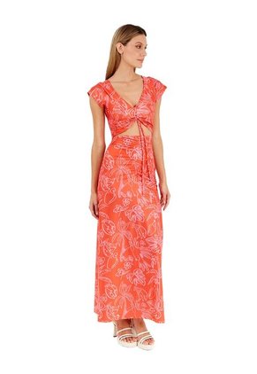 Vestido Largo Peace Estampado Coral Mercedes Campuzano