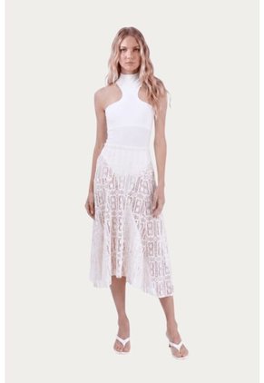 Falda Larga Palomino Beige Mercedes Campuzano