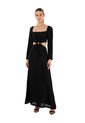 Vestido Largo Aura Negro Mercedes Campuzano de Mercedes Campuzano