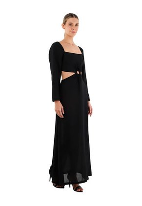 Vestido Largo Aura Negro Mercedes Campuzano