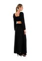 Vestido Largo Aura Negro Mercedes Campuzano de Mercedes Campuzano