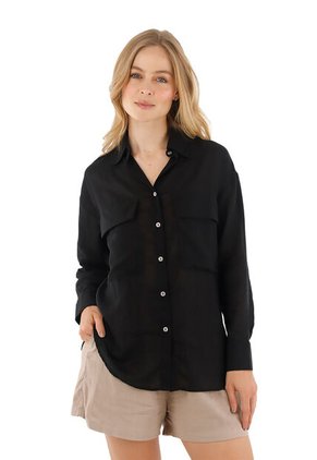Camisa Fleur Negro Mercedes Campuzano