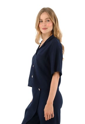 Camisa Matilde Azul Oscuro Mercedes Campuzano