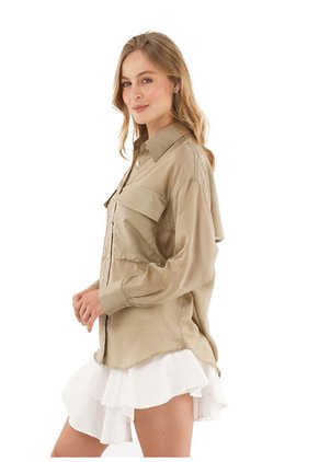 Camisa Fleur Toupe Mercedes Campuzano