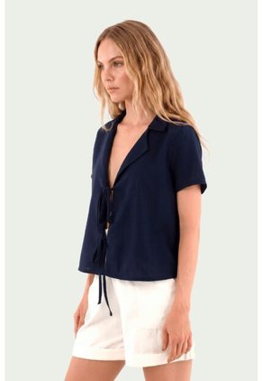 Camisa Cabo Azul Oscuro Mercedes Campuzano