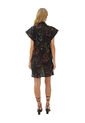 Vestido Corto Lotus Estampado Floral Negro Mercedes Campuzano de Mercedes Campuzano
