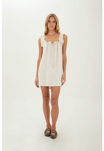 Vestido Corto Deena Marfil Mercedes Campuzano