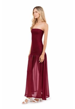 Vestido Largo Lunette Cherry Mercedes Campuzano