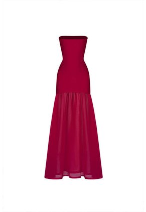 Vestido Largo Lunette Cherry Mercedes Campuzano