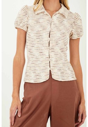 Camisa Elise Beige Mercedes Campuzano