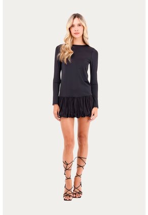 Vestido Corto Samira Negro Mercedes Campuzano