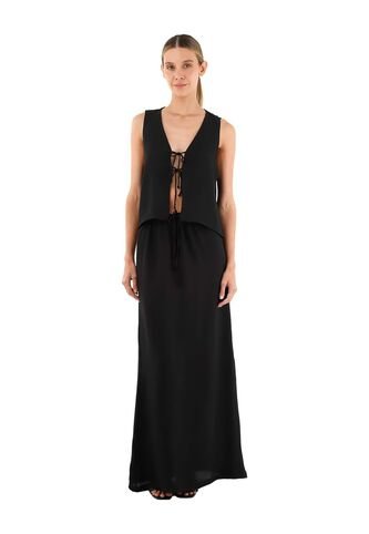 Falda Larga Brigitte Negro Mercedes Campuzano Mercedes Campuzano