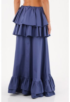 Falda Larga Brumelia Azul Oscuro Mercedes Campuzano