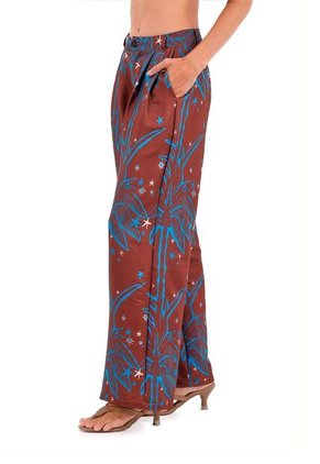 Pantalon Buena Mar Palmeras Terracota Mercedes Campuzano