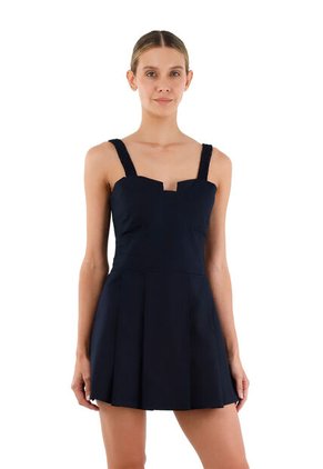 Vestido Corto Dannia Azul Oscuro Mercedes Campuzano