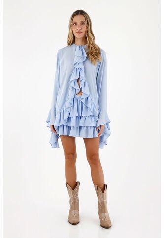 Camisa Aurea  Azul Claro Mercedes Campuzano Mercedes Campuzano