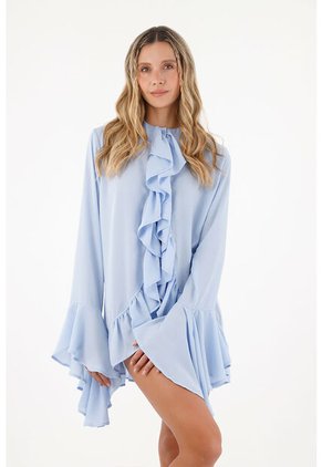 Camisa Aurea  Azul Claro Mercedes Campuzano