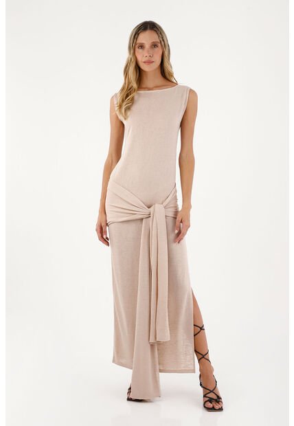 Vestido Largo Bruma Arena Mercedes Campuzano