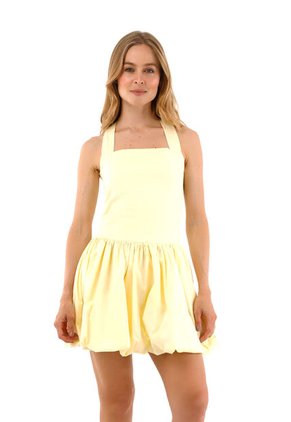 Vestido Corto Miuccia Amarillo Mercedes Campuzano