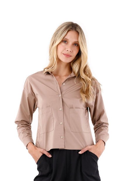 Blusa Sole Caqui Mercedes Campuzano