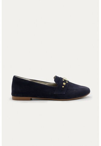 Mocasin Emma Azul Oscuro Mercedes Campuzano Mercedes Campuzano