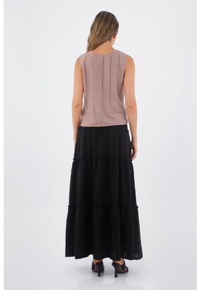 Falda Larga Flora Negro Mercedes Campuzano