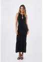 Vestido Largo Toscana Negro Mercedes Campuzano de Mercedes Campuzano
