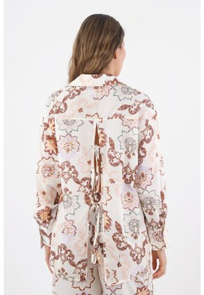 Camisa Alice Estampado Marfil Mercedes Campuzano