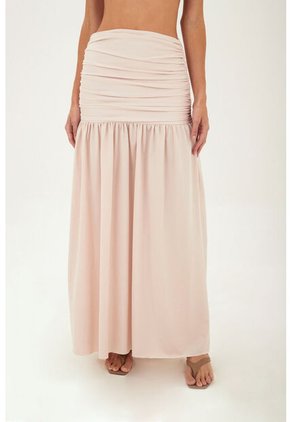 Falda Larga Claudine Beige Mercedes Campuzano