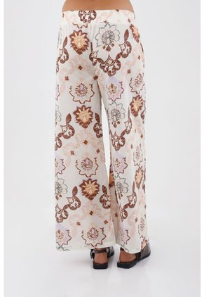 Pantalon Alice Estampado Marfil Mercedes Campuzano