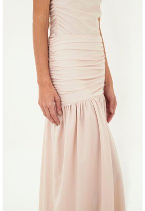 Falda Larga Claudine Beige Mercedes Campuzano