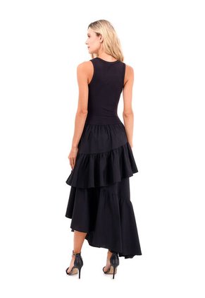 Vestido Largo Fuego Negro Mercedes Campuzano