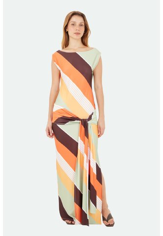 Vestido Largo Capri Multicolor Mercedes Campuzano Mercedes Campuzano