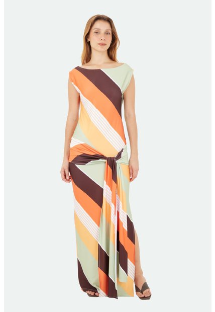 Vestido Largo Capri Multicolor Mercedes Campuzano