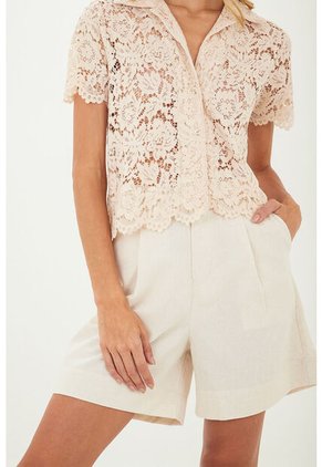 Camisa Steph Beige Mercedes Campuzano