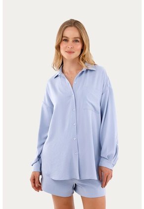 Camisa Olivia Azul Claro Mercedes Campuzano