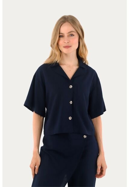 Camisa Matilde Azul Oscuro Mercedes Campuzano