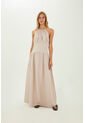 Vestido Largo Leah Beige Mercedes Campuzano de Mercedes Campuzano
