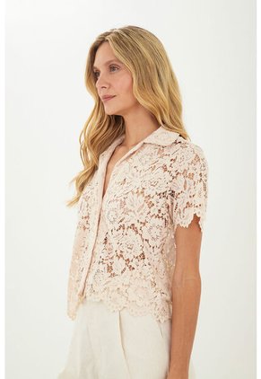 Camisa Steph Beige Mercedes Campuzano