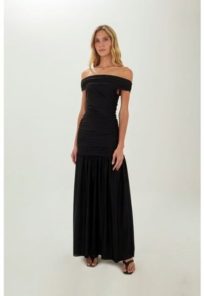 Falda Larga Claudine Negro Mercedes Campuzano