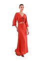Vestido Largo Angelina Terracota Mercedes Campuzano de Mercedes Campuzano