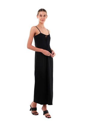 Vestido Largo Serena Negro Mercedes Campuzano