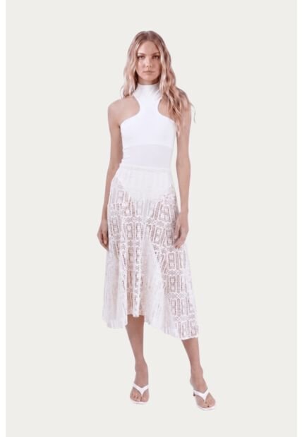 Falda Larga Palomino Beige Mercedes Campuzano