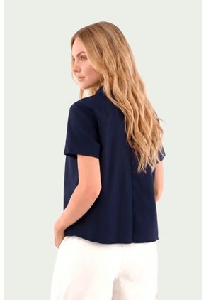 Camisa Cabo Azul Oscuro Mercedes Campuzano