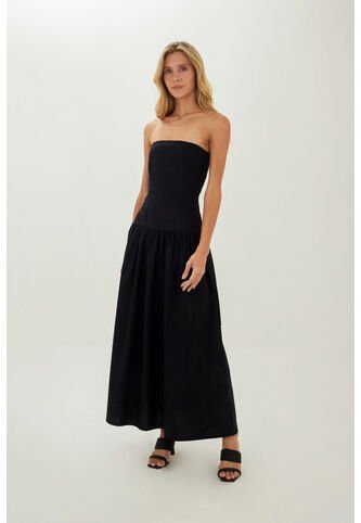 Vestido Largo Kira Azul Oscuro Mercedes Campuzano Mercedes Campuzano