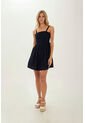 Vestido Corto Serene Azul Oscuro Mercedes Campuzano de Mercedes Campuzano