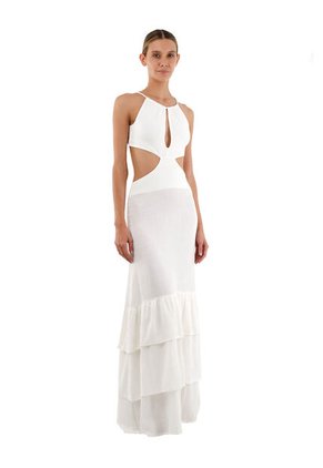 Vestido Largo Rue Marfil Mercedes Campuzano